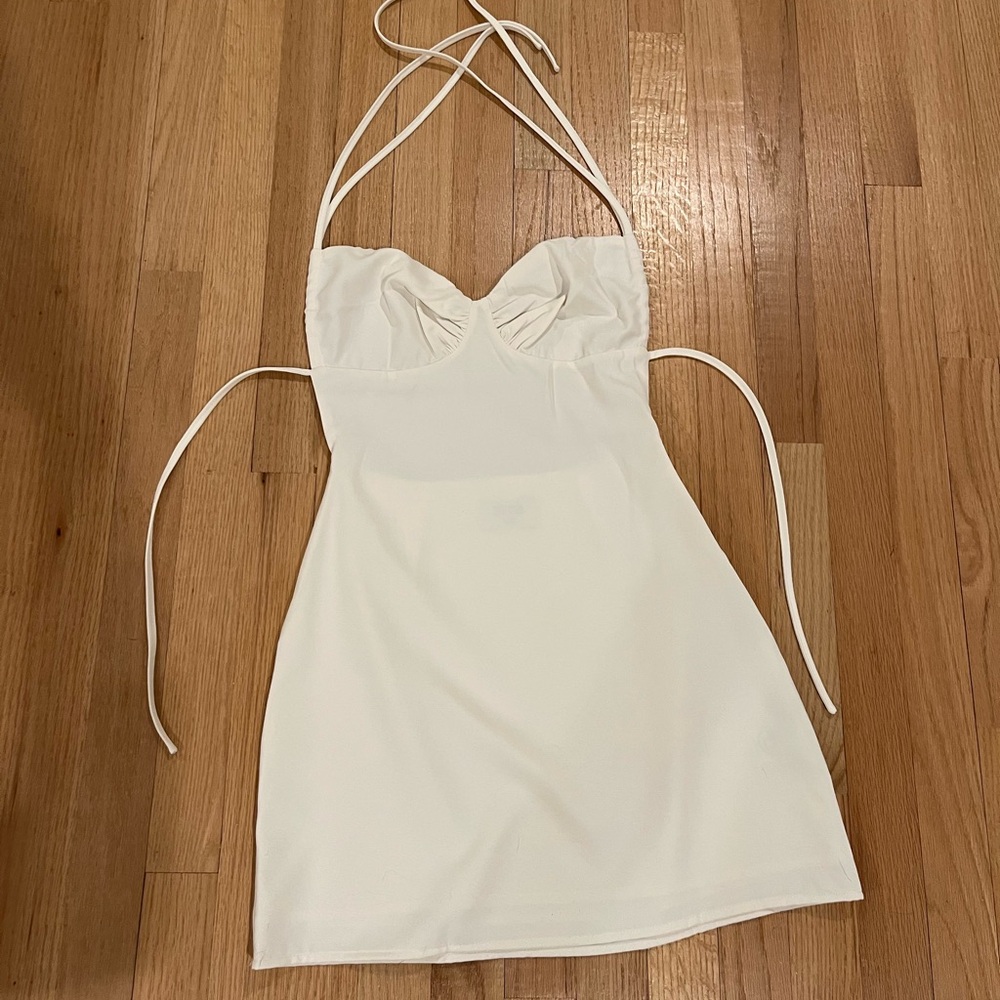 White Halter Dress